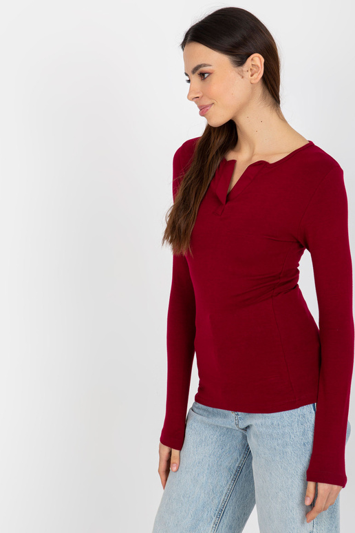 Bordo pieguloša blūze ikdienas viskozei