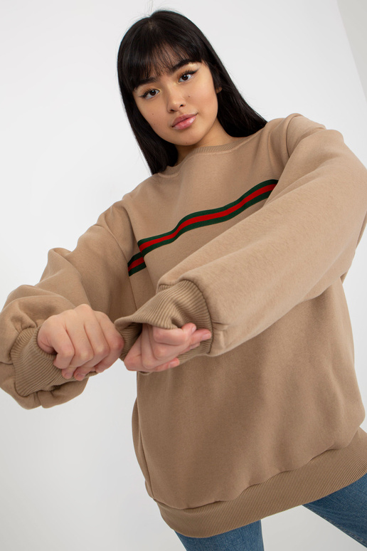 Tumši bēšs sieviešu sporta krekls bez...