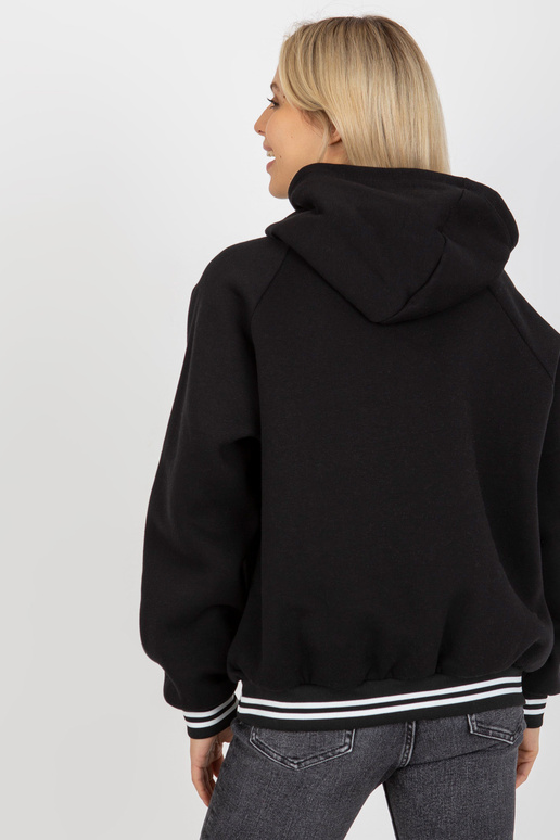 Melns kokvilnas sieviešu kapucis