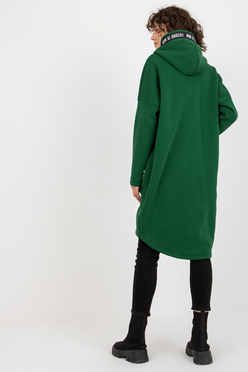 Tumši zaļš, garš džemperis...