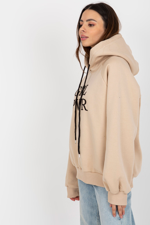 Bēša polsterēta džemperis ar uzrakstu...