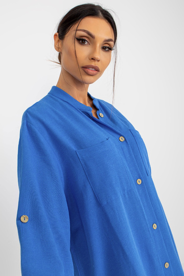 Zila vasaras kleita ar linu...