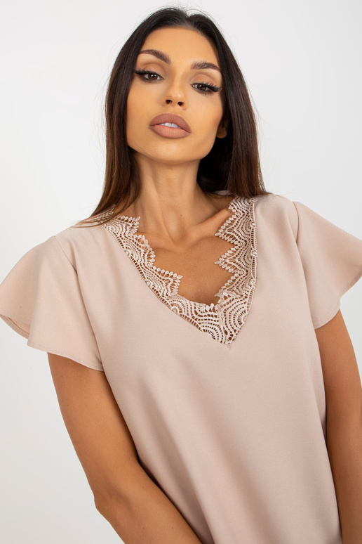 RUE PARIS Bēša kokteiļkleita ar īsām...