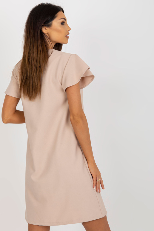 RUE PARIS Bēša kokteiļkleita ar īsām...