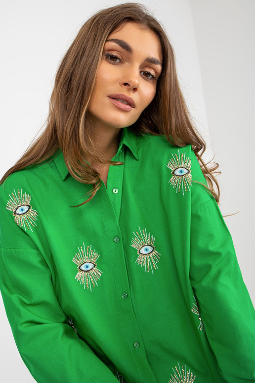 Zaļš sieviešu liela izmēra krekls ar...