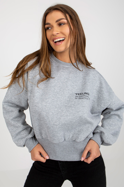 Pelēks īss džemperis bez kapuces ar...