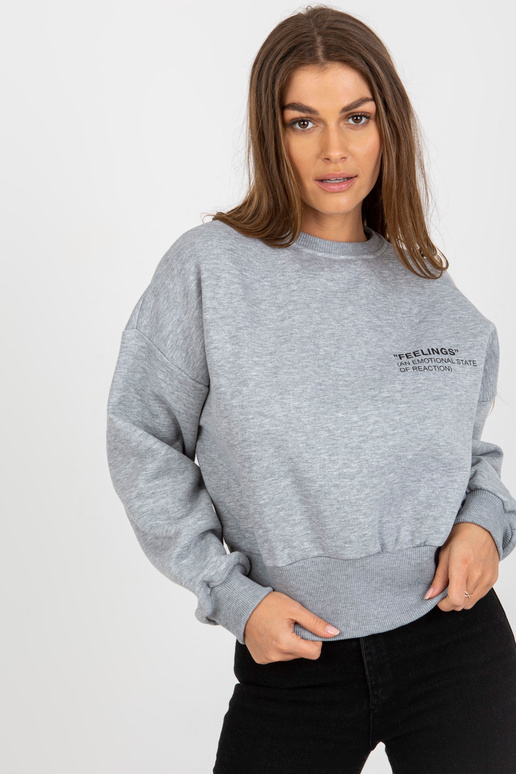 Pelēks īss džemperis bez kapuces ar...