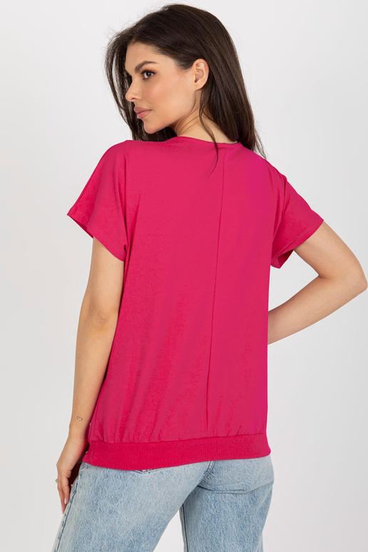Fuksijas krāsas brīva pamata blūze ar...