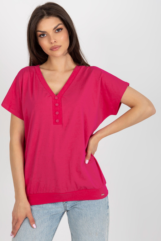 Fuksijas krāsas brīva pamata blūze ar...
