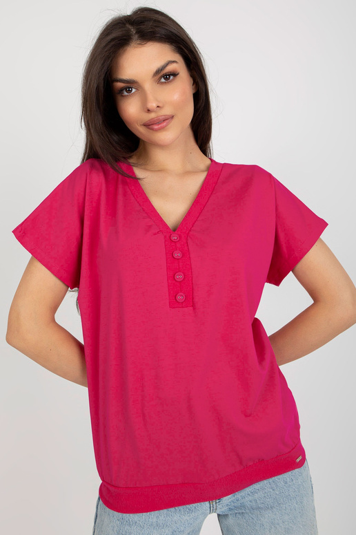 Fuksijas krāsas brīva pamata blūze ar...