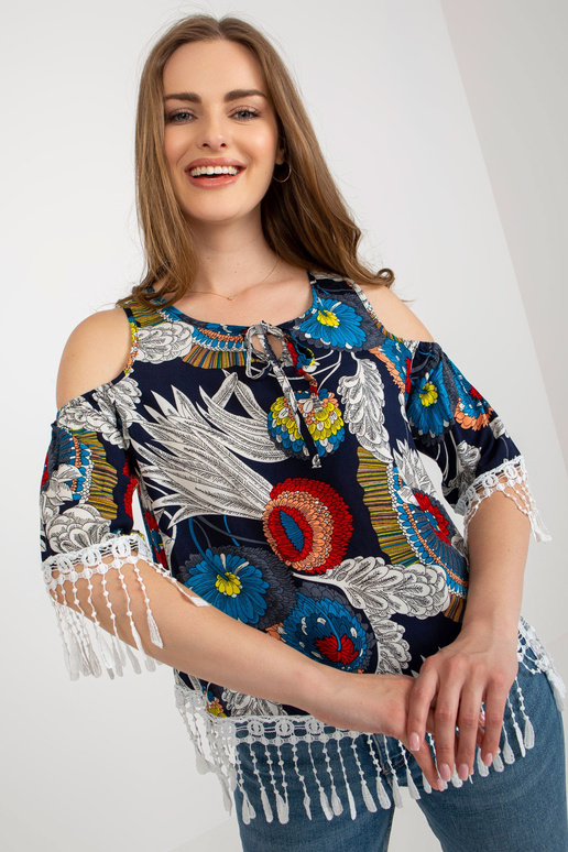 Blūze-AT-BZ-2601.67- tumši zila