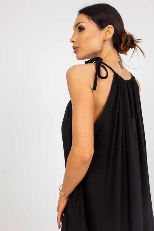 Melna liela izmēra vasaras kleita ar...