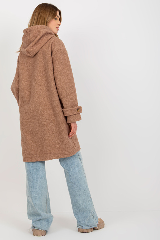 Sieviešu mētelis tumši bēšs plīša ar...