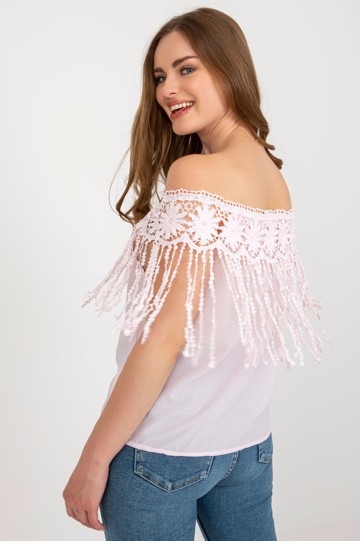 Gaiši rozā sieviešu spāņu blūze ar...