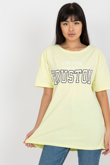 Dzeltens brīvs t-krekls ar...