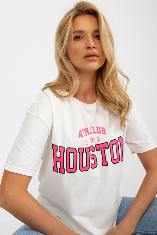 Ecru brīvs sieviešu T-krekls ar...