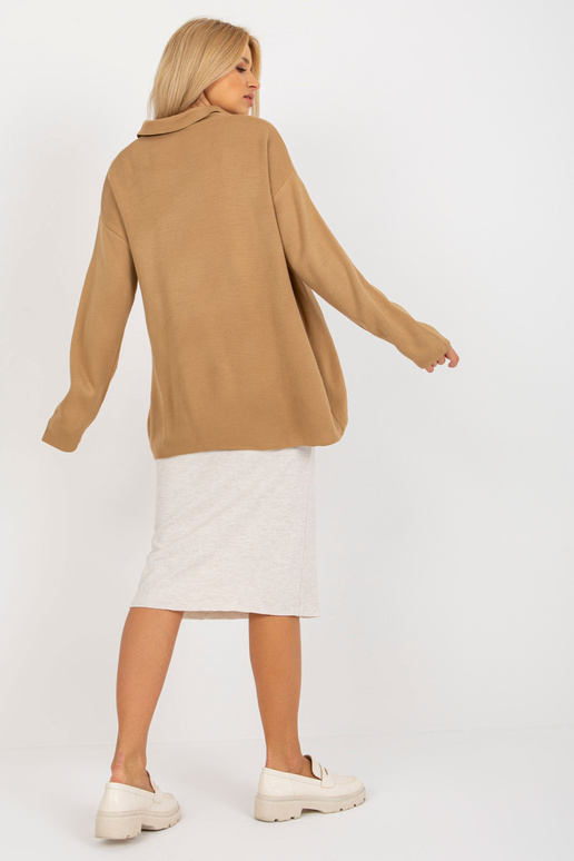 Kamieļu garš oversize džemperis ar...