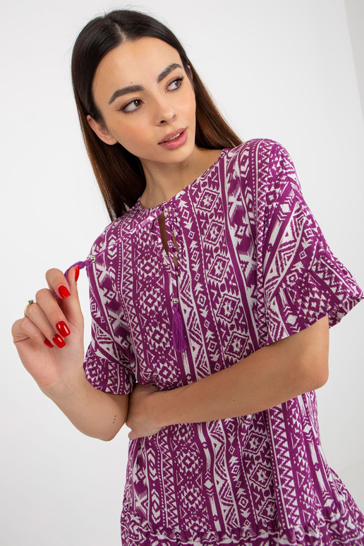 Violeta boho mini kleita ar flounces...