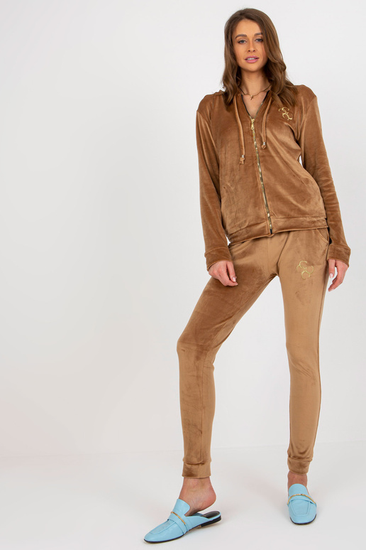 Tumšs kamieļu velūra komplekts ar...