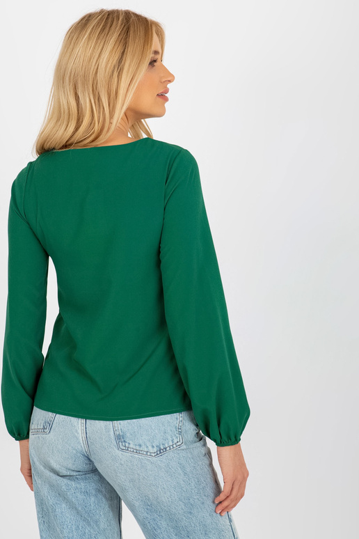 Tumši zaļa svinīga blūze ar...