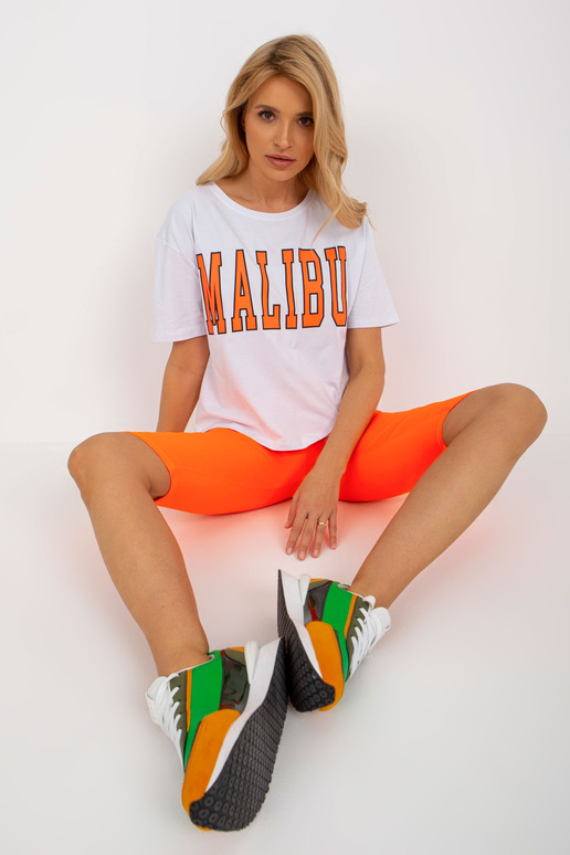 Balts-fluo oranžs vasaras komplekts...
