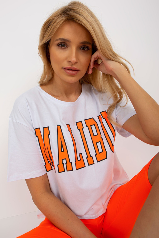 Balts-fluo oranžs vasaras komplekts...