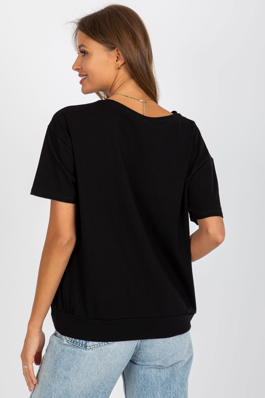 Melna sieviešu liela izmēra blūze ar...