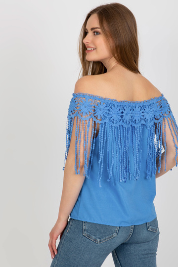 Zila vasaras spāņu blūze ar...