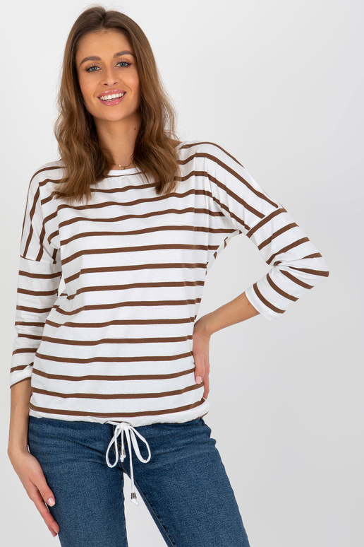 Ekrūnbrūna svītraina blūze ar aukliņu...