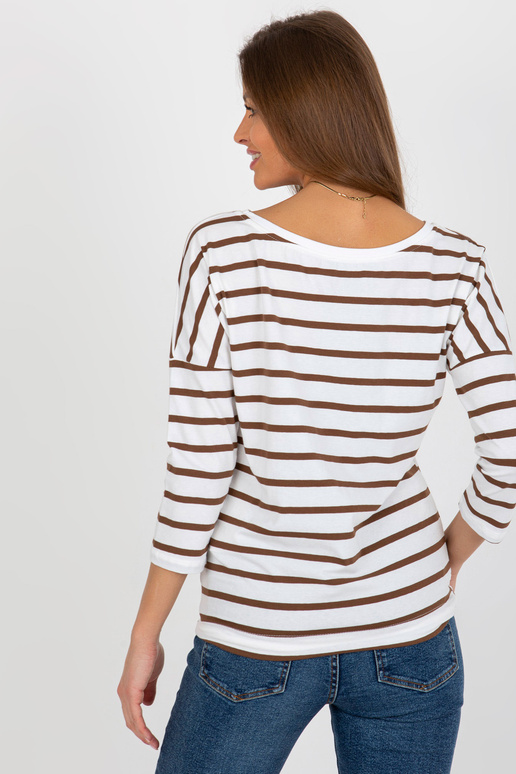 Ekrūnbrūna svītraina blūze ar aukliņu...