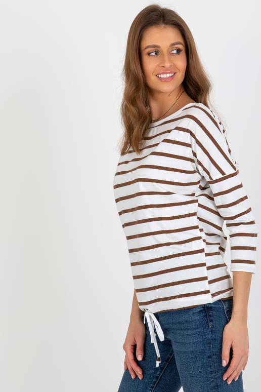 Ekrūnbrūna svītraina blūze ar aukliņu...