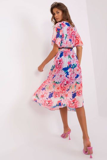 Tumši zili rozā ziedu midi...