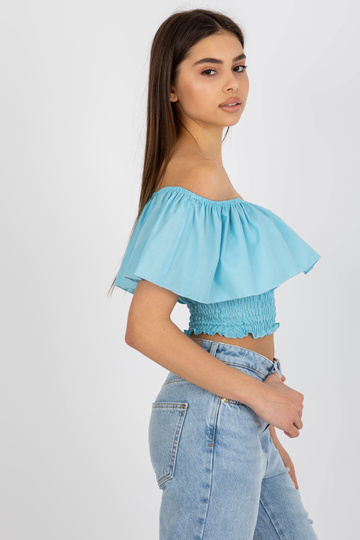 Gaiši zila īsa spāņu blūze...