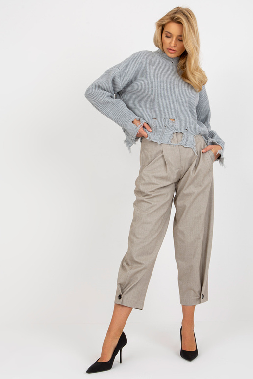 Pelēks asimetrisks džemperis ar vilnu...