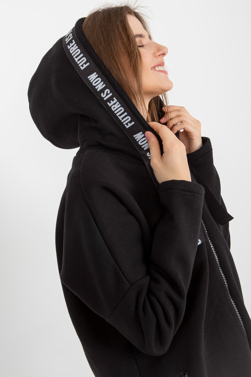 Melns džemperis, garš oversize džemperis