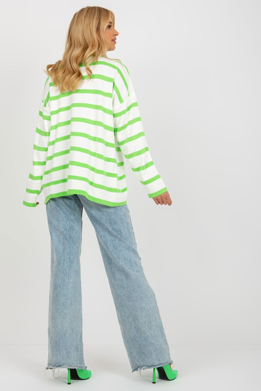 Gaiši zaļi ekrū svītrains liela...