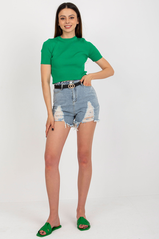 Zili sieviešu džinsa šorti ar caurumiem Zili sieviešu džinsa šorti ar caurumiem