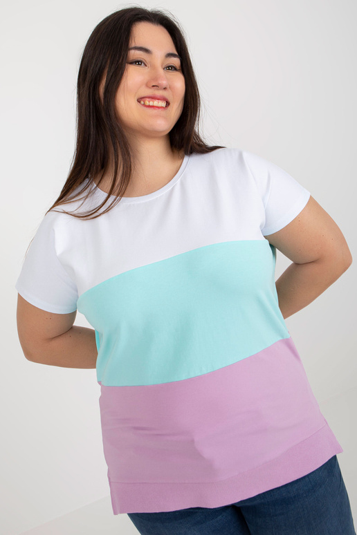 Balta un piparmētru kokvilnas blūze...