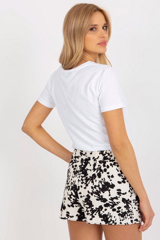 Balts un oranžs kokvilnas t-krekls ar...