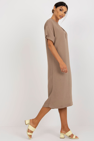 Tumši bēša kreklkleita ar...