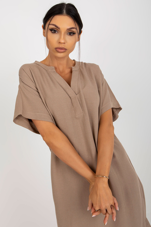 Tumši bēša kreklkleita ar īsām...