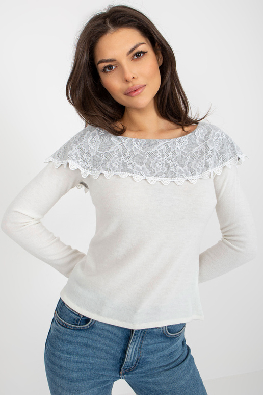 Bēšs un pelēks džemperis ar...