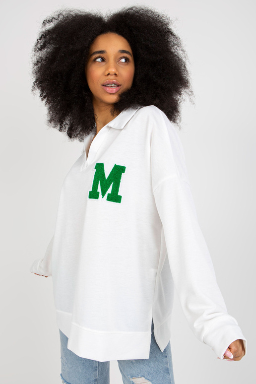 Ecru kokvilnas oversize blūze ar...