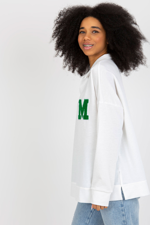 Ecru kokvilnas oversize blūze ar...