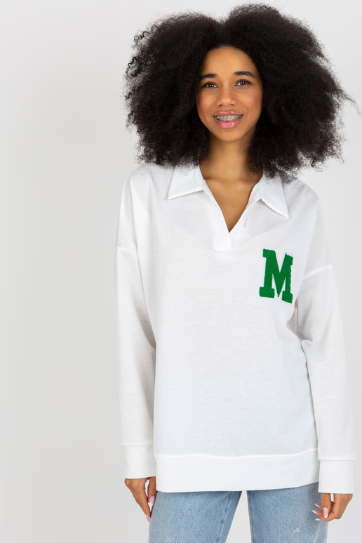 Ecru kokvilnas oversize blūze ar...