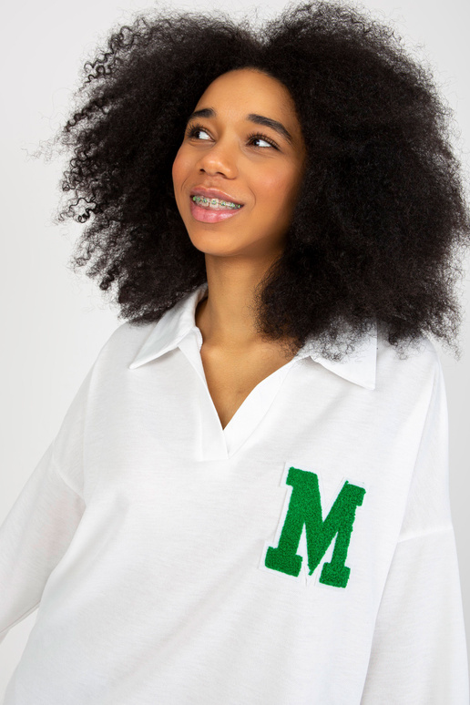 Ecru kokvilnas oversize blūze ar...