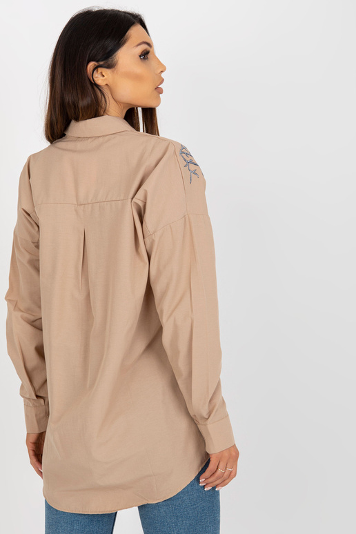 Bēšs liela izmēra brīvs krekls ar...