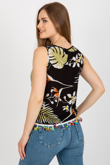 Melna vasaras blūze ar...