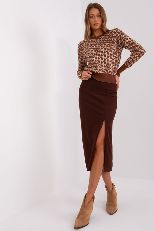 Svārki-LK-SD-509445.72P-tumši brūni