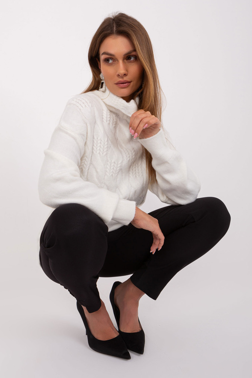 Džemperis-AT-SW-23401.97P- balta krāsa